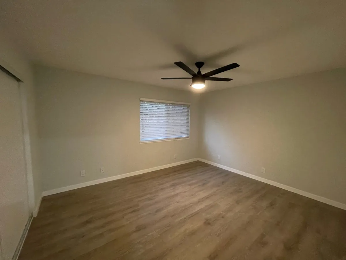 Interior room painted in a neutral beige finish